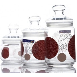 Набор банок Luminarc AIME CONSTELLATION RED CLUB 3 банки: 0.5, 0.75 и 1л