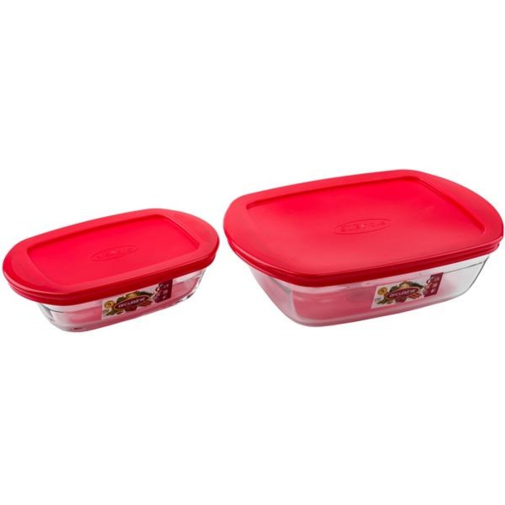 Набор Arcuisine COOK & STORE, 2 формы прямоугольные, с крышкой, 0.35л, 1.1л