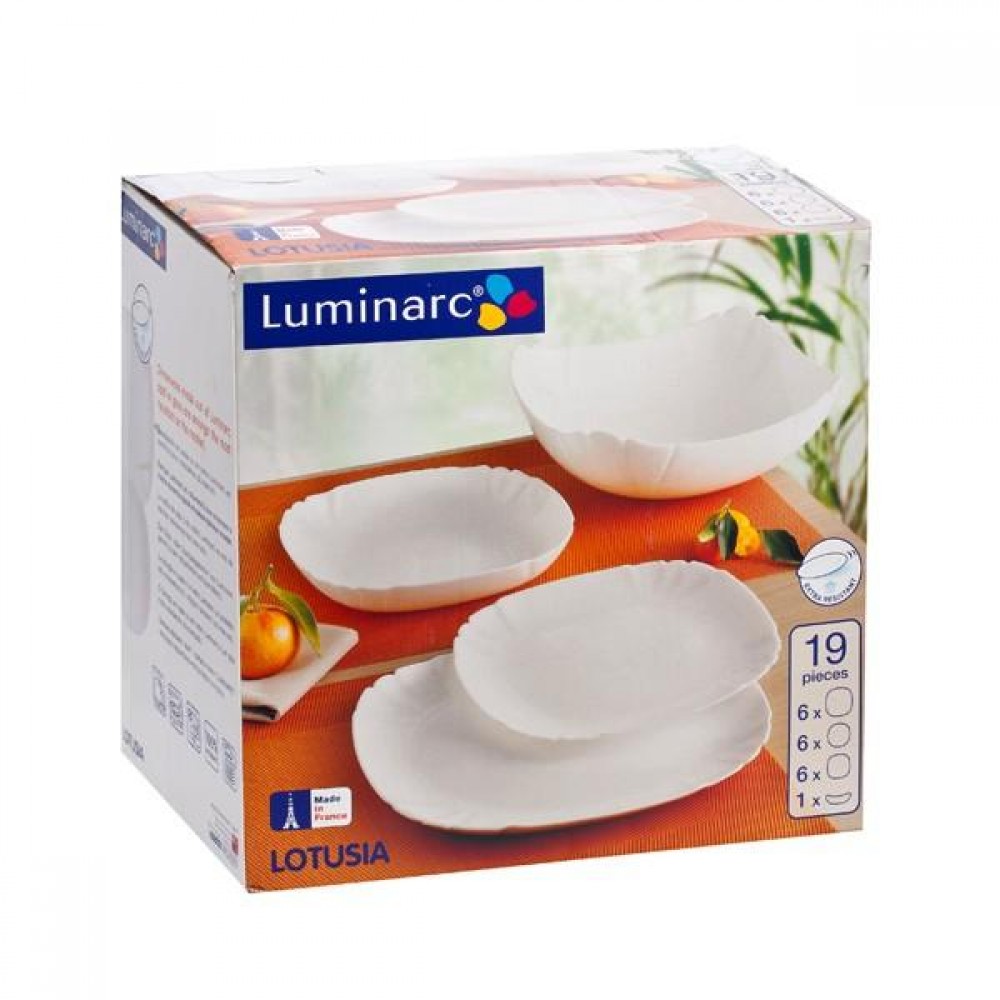 Cервиз столовый LUMINARC LOTUSIA WHITE, 19 предметов