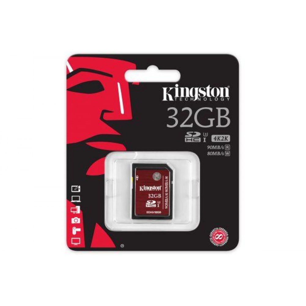 Карта памяти Kingston SDHC 32 GB Ultimate UHS-I U3 (R90, W80MB/s)