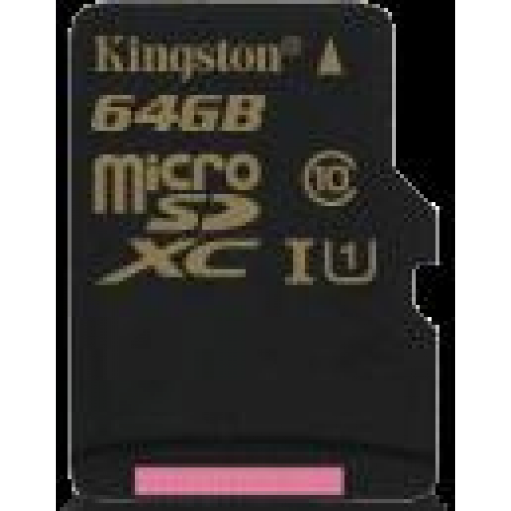 Карта памяти Kingston microSDXC 64 Gb UHS-I + adapter U1 (R90, W45MB/s)