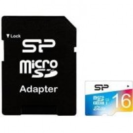 Карта памяти Silicon Power microSDHC 16 GB Cl 10 UHS-I Elite COLOR +ad