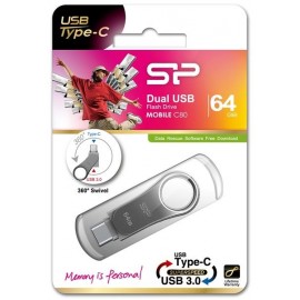 Flash Drive Silicon Power Mobile C80 64 GB USB 3.0, Type-C, Silver