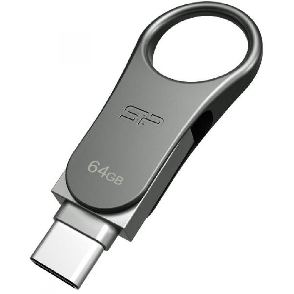 Flash Drive Silicon Power Mobile C80 64 GB USB 3.0, Type-C, Silver