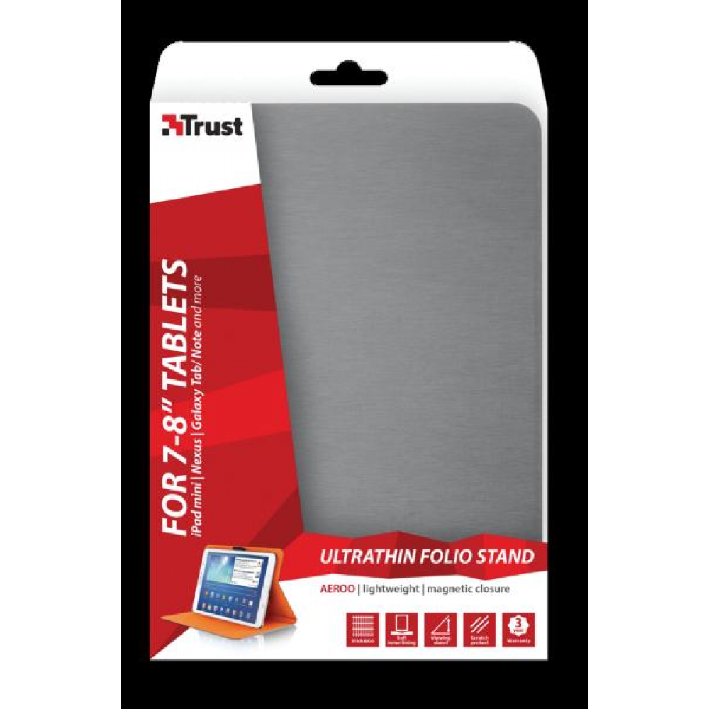 Чехол с подставкой Trust Universal 7-8" Aeroo Folio Stand Grey