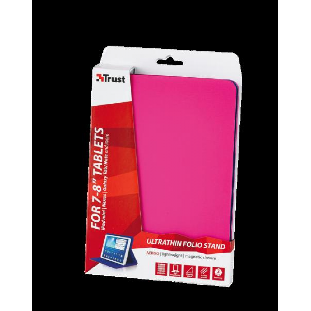 Чехол с подставкой Trust Universal 7-8" Aeroo Folio Stand Pink