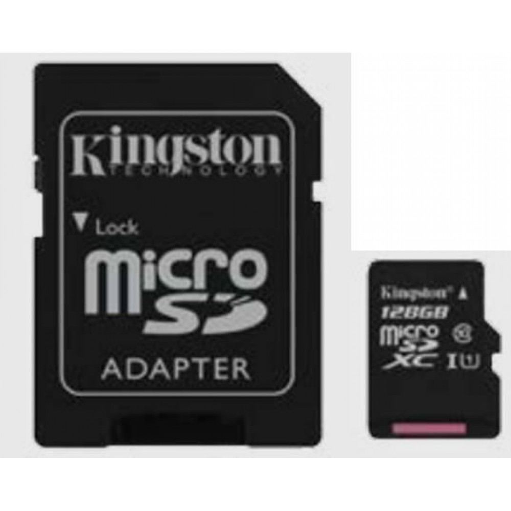 Карта памяти Kingston microSDXC 128 Gb UHS-I+adapter U1 (R45, W10MB/s)