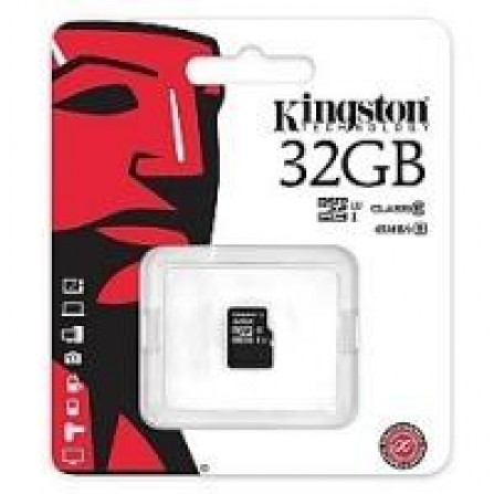 Карта памяти Kingston microSDXC 32 Gb UHS-I+adapter U1 (R45, W10MB/s)
