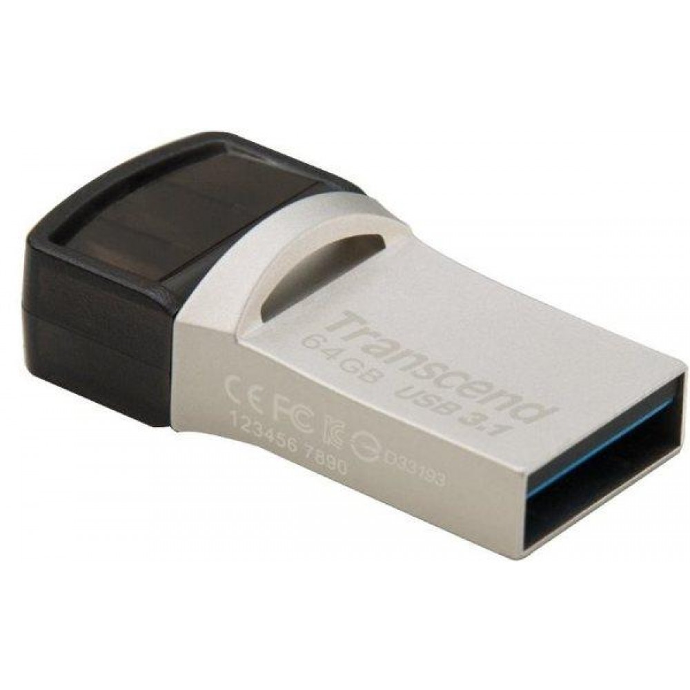 Flash Drives Transcend JetFlash 890 64GB, Type-C, USB 3.1/3.0 Silver