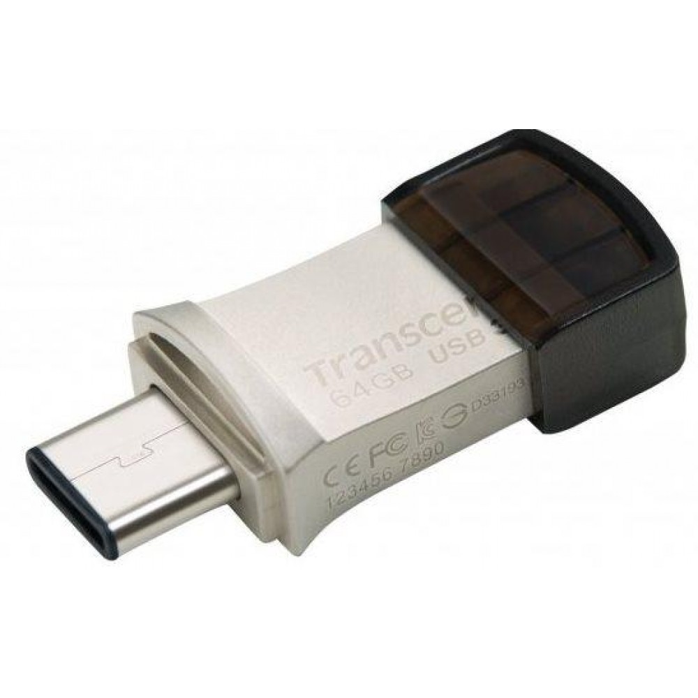 Flash Drives Transcend JetFlash 890 64GB, Type-C, USB 3.1/3.0 Silver