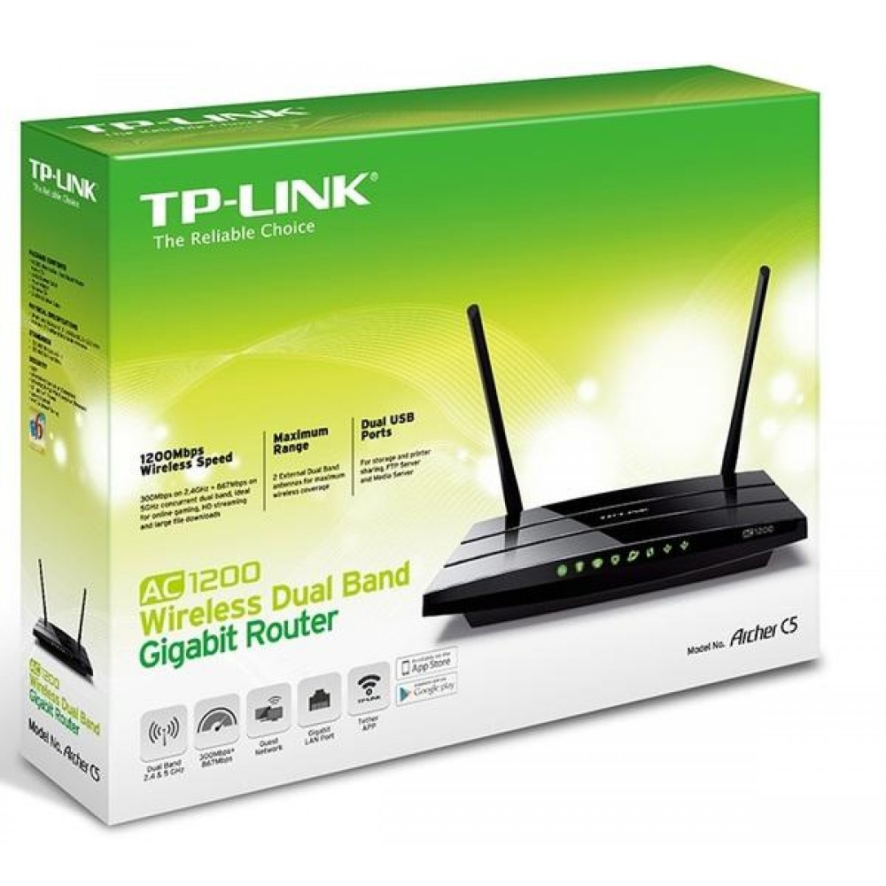 Беспроводная точка доступа Tp-Link Archer C5 AC1200 Wireless Dual Band Gigabit Router