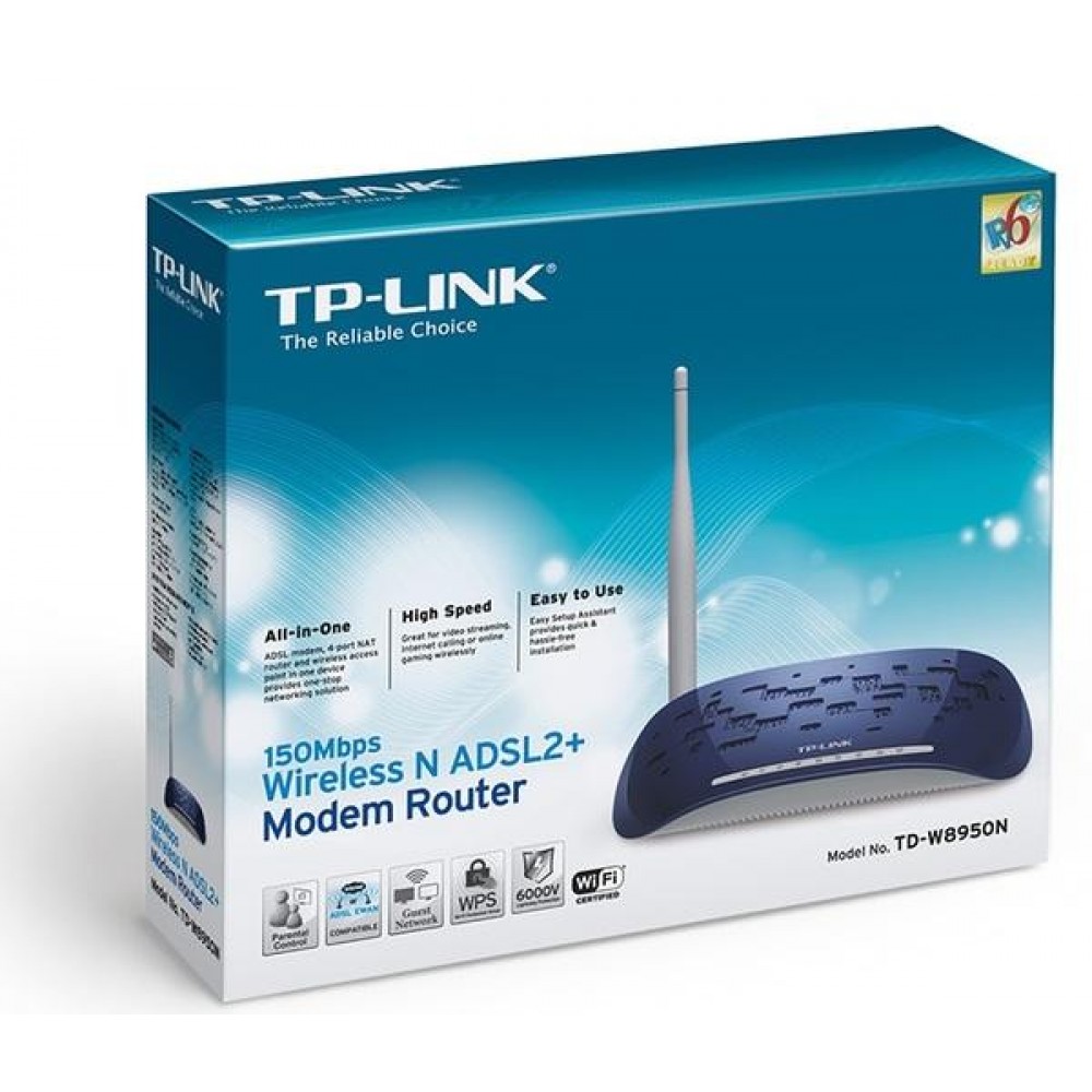 Беспроводной маршрутизатор Tp-Link TD-W8950N 150M Wi-Fi Lite N ADSL2+