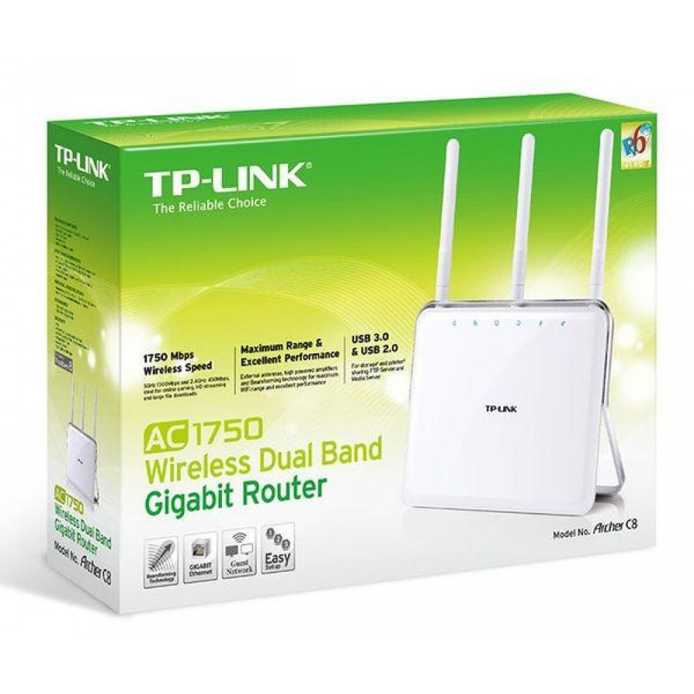 Беспроводной маршрутизатор TP-Link Archer C8 AC1750 Wireless Dual Band Gigabit Router