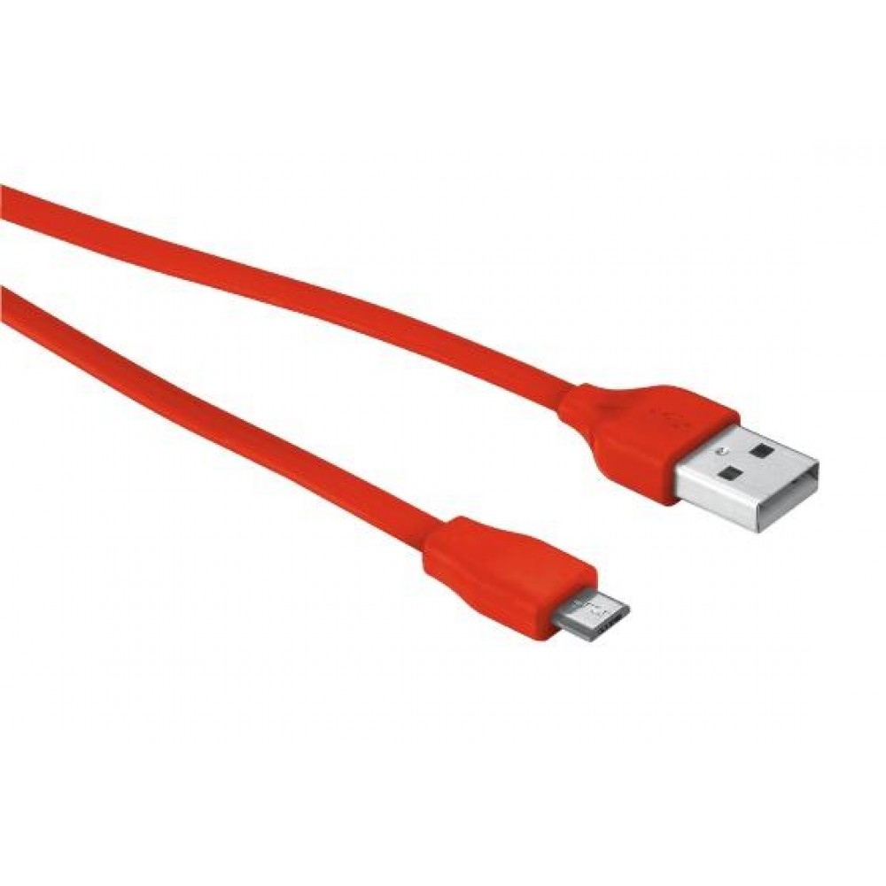 Кабель Trust URBAN FLAT MICRO-USB CABLE 20cm Red