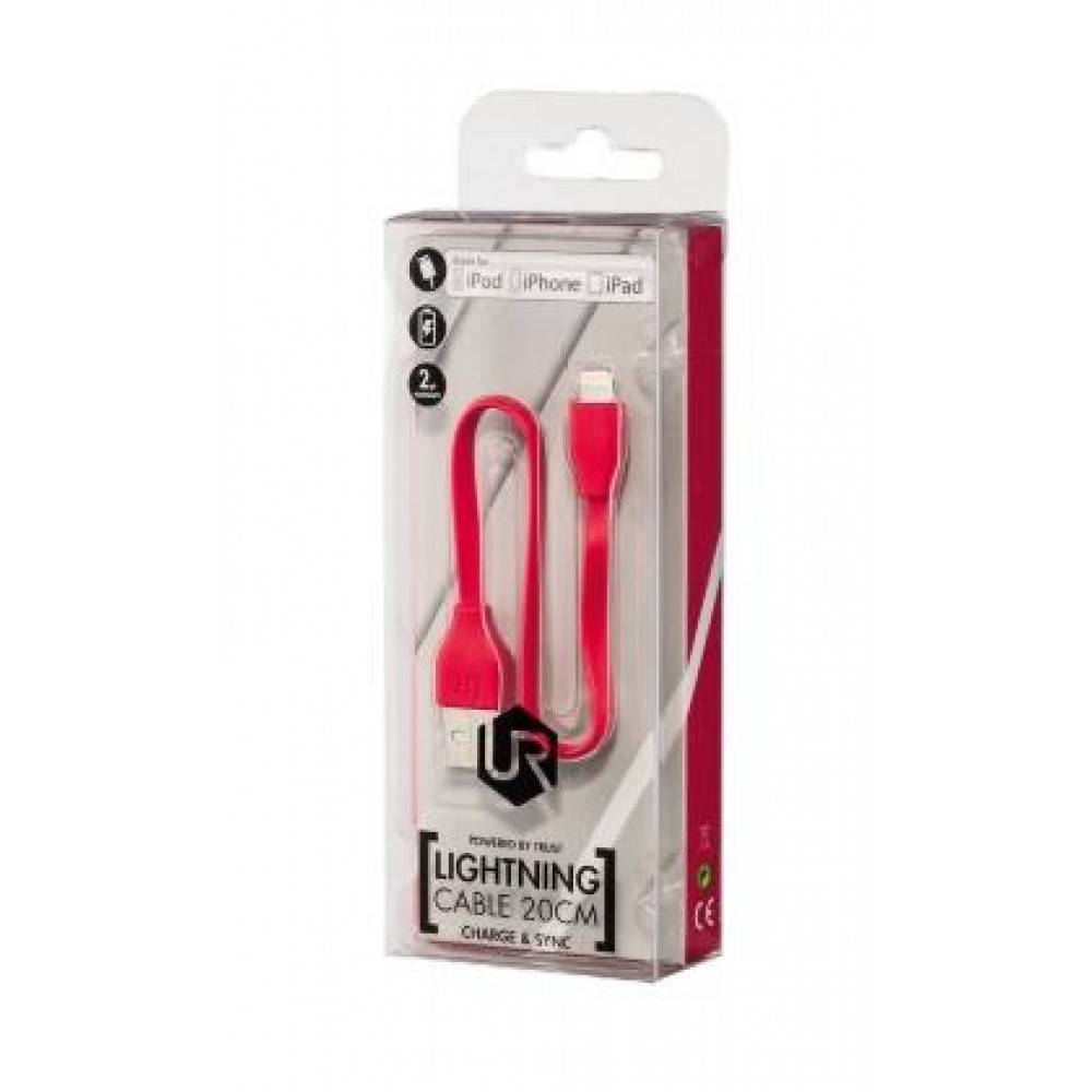Кабель Trust URBAN FLAT LIGHTNING CABLE 20cm Red