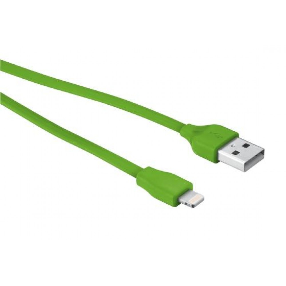 Кабель Trust URBAN FLAT LIGHTNING CABLE 20 см Lime