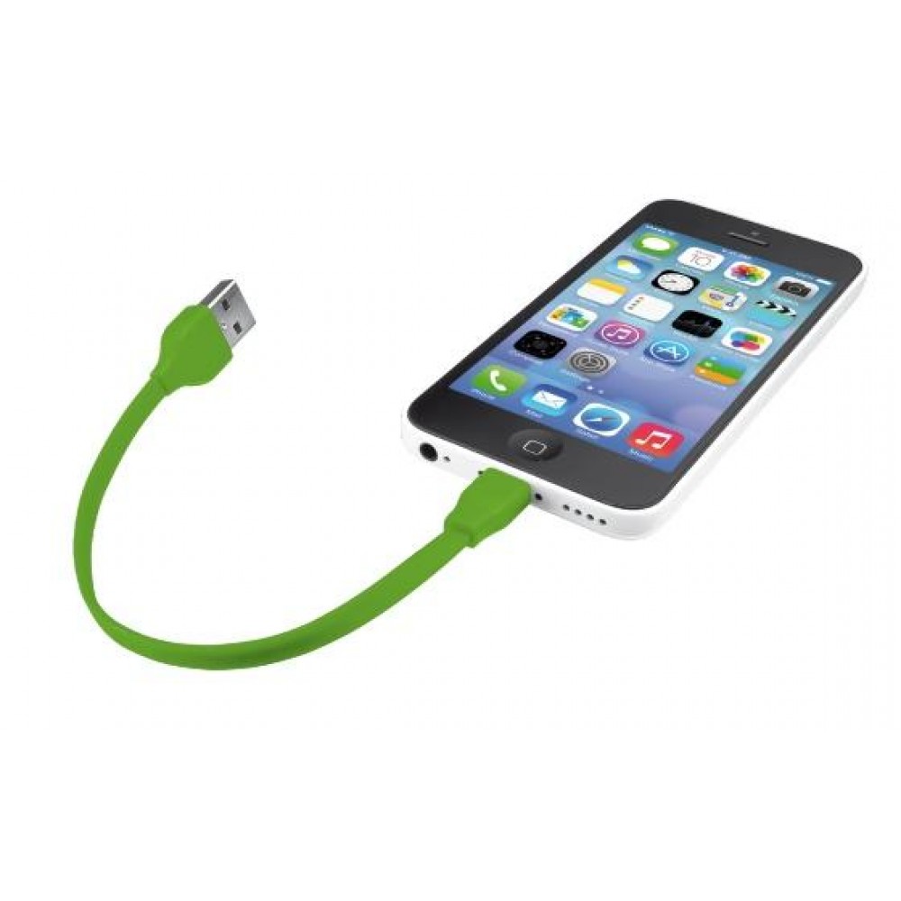 Кабель Trust URBAN FLAT LIGHTNING CABLE 20 см Lime