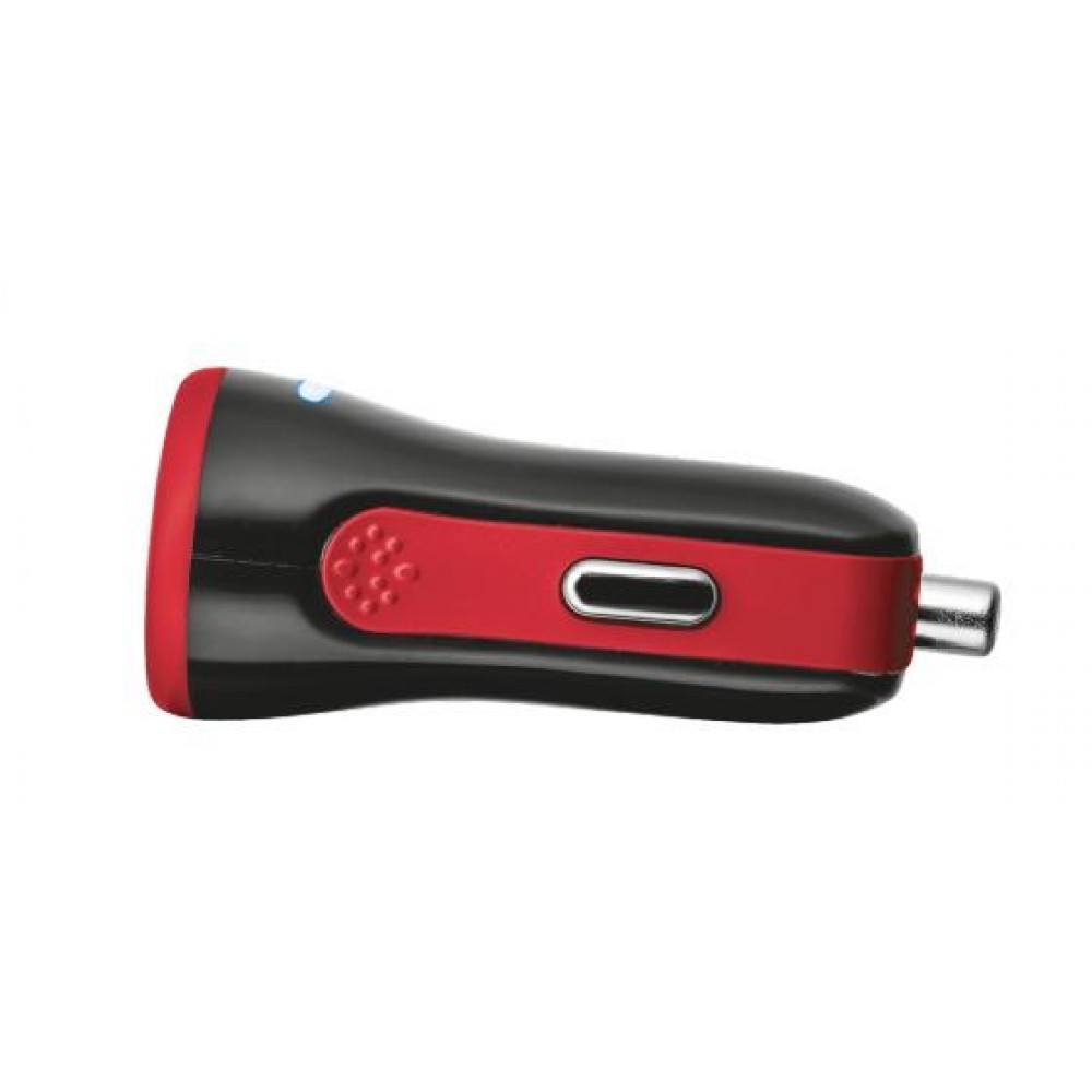 Автомобильное зарядное устройство Trust 20W Car Charger with 2 USB port Red