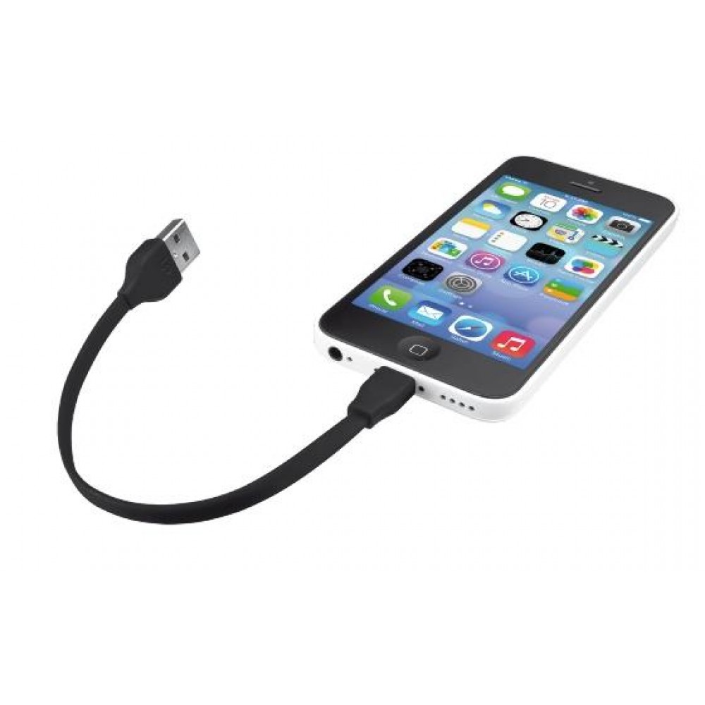 Кабель Trust URBAN FLAT LIGHTNING CABLE 20cm BLACK