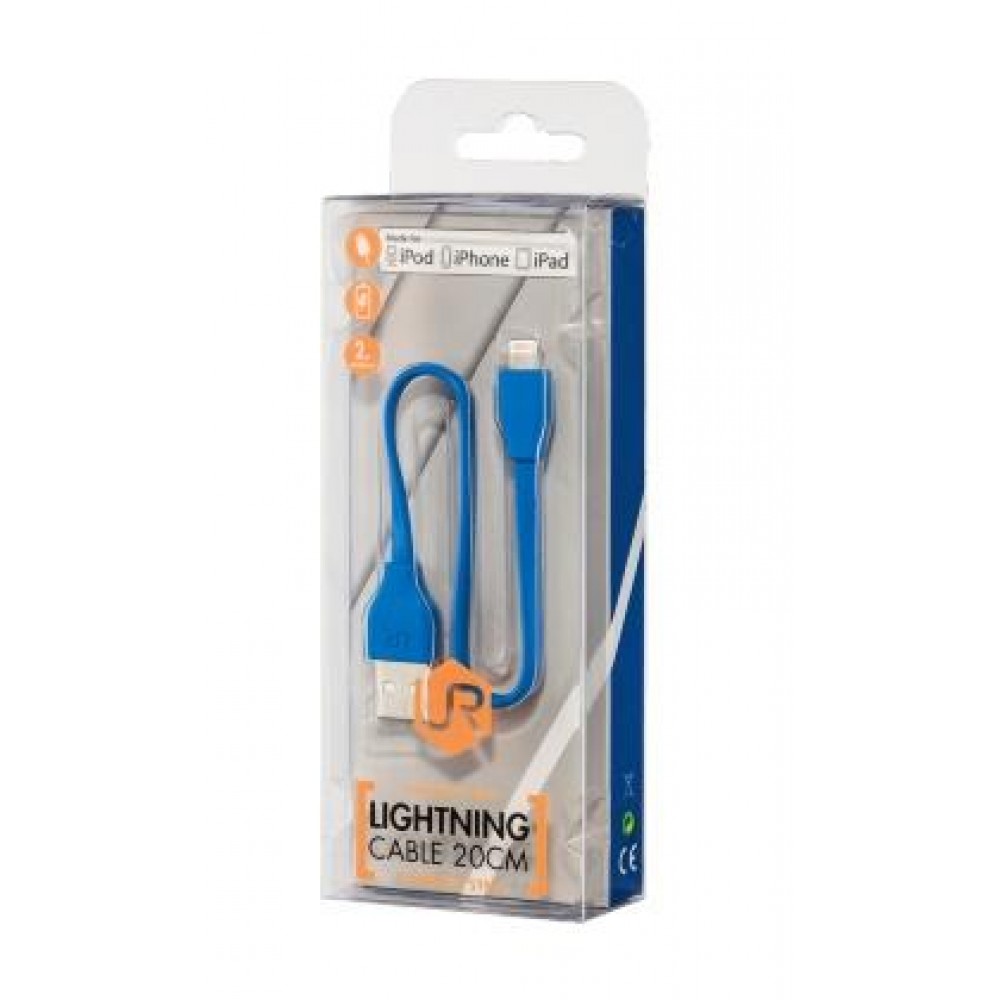 Кабель Trust URBAN FLAT LIGHTNING CABLE 20cm BLUE