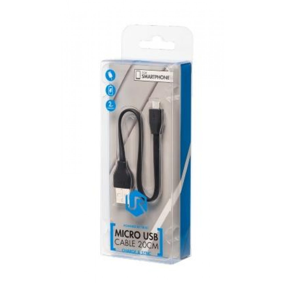 Кабель Trust URBAN FLAT MICRO-USB CABLE 20cm BLACK