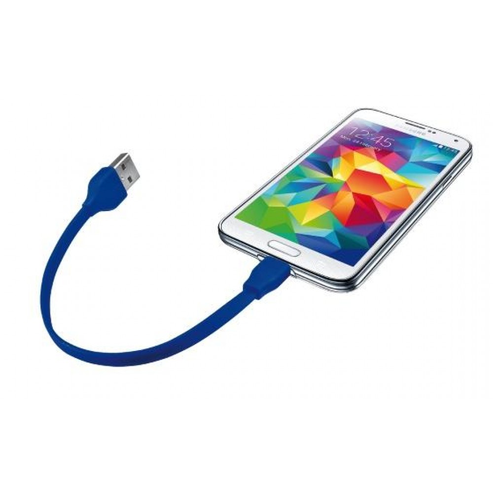 Кабель Trust URBAN FLAT MICRO-USB CABLE 20cm BLUE