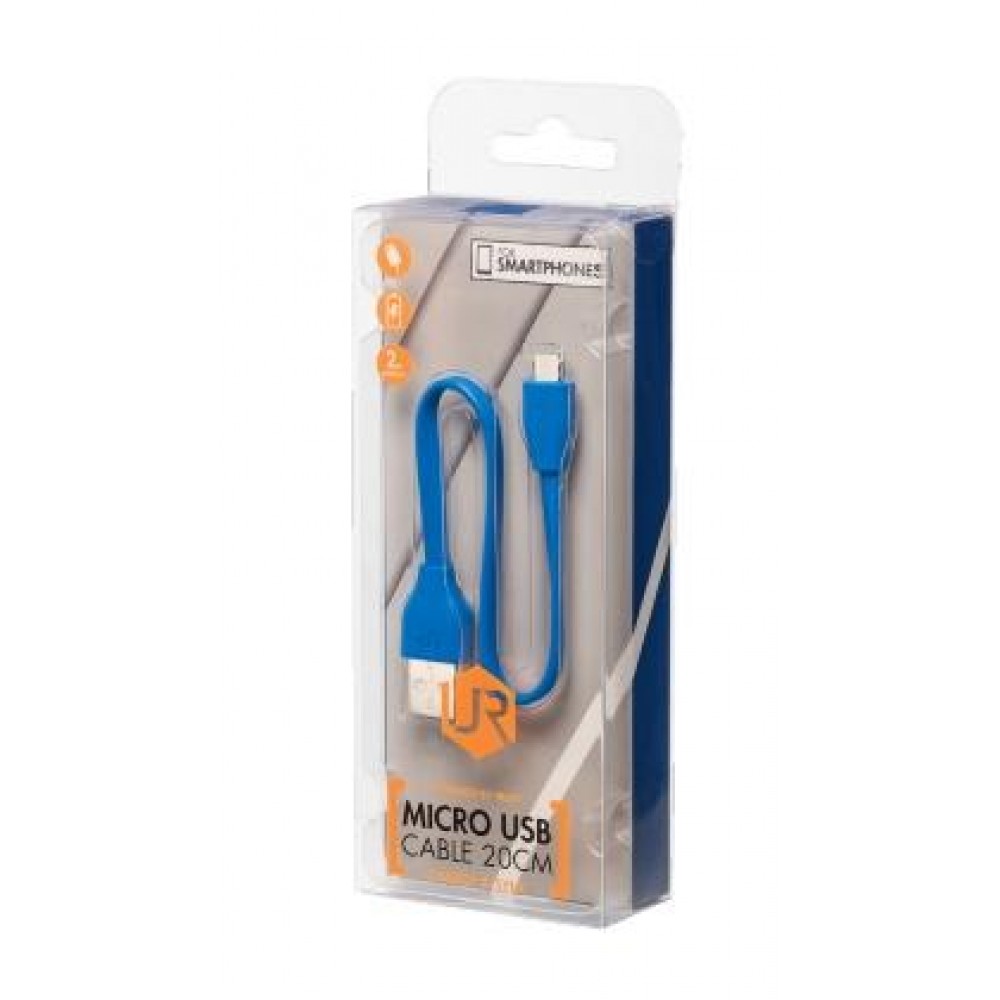 Кабель Trust URBAN FLAT MICRO-USB CABLE 20cm BLUE