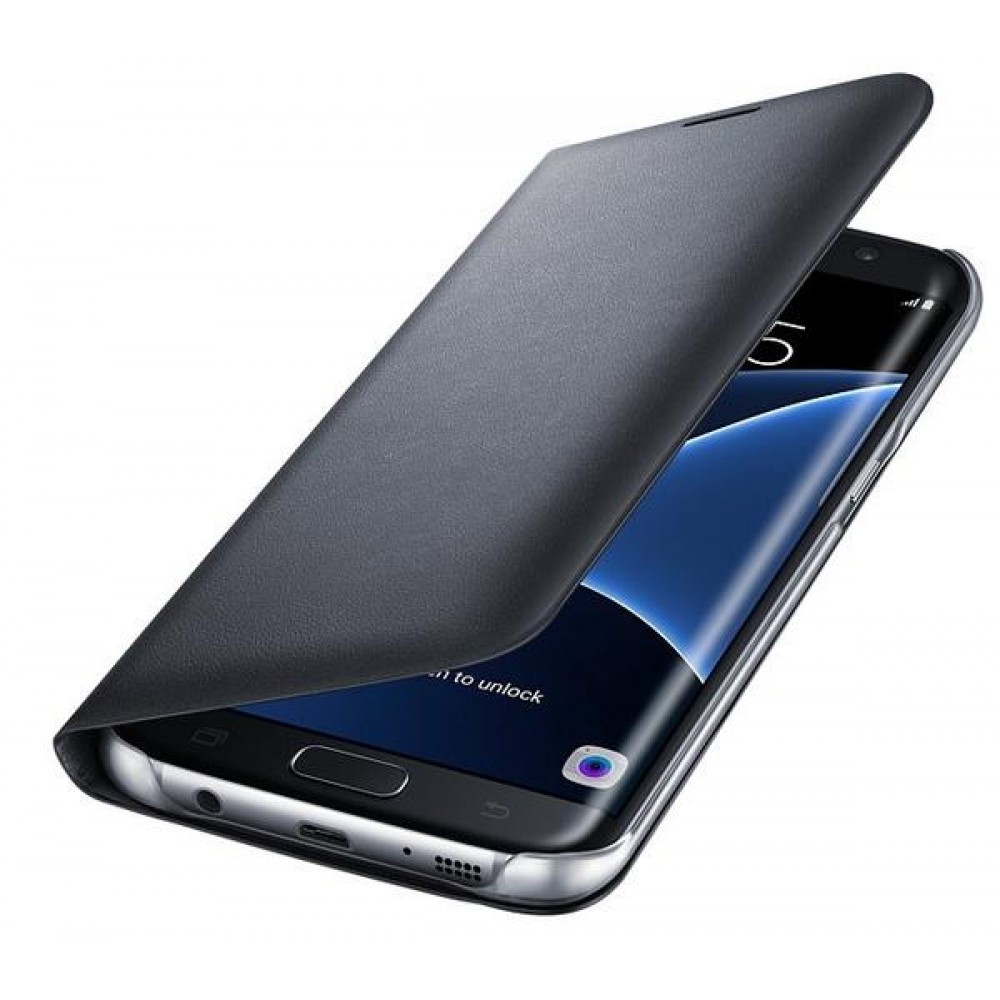 Чехол Samsung S7 edge - LED View Cover Black