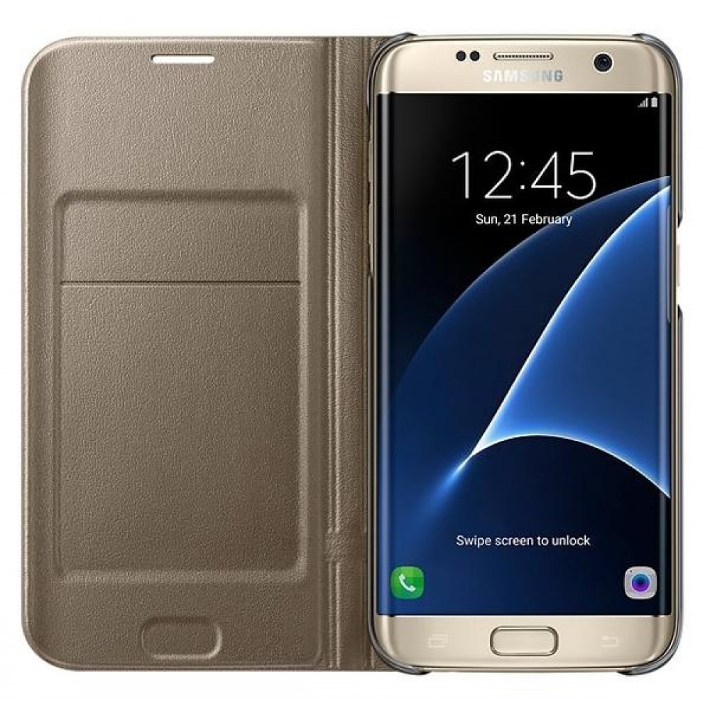 Чехол Samsung S7 edge - LED View Cover Gold