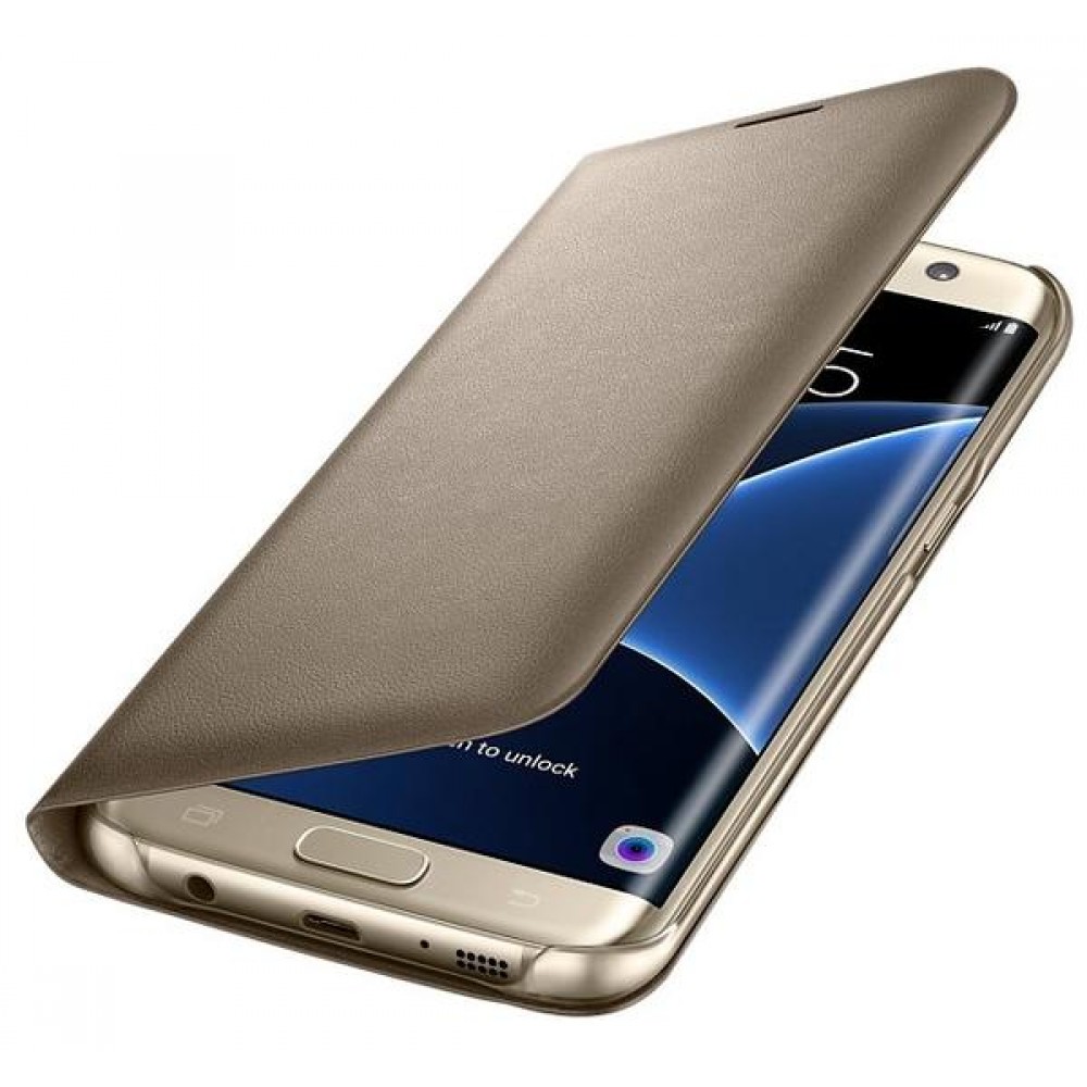 Чехол Samsung S7 edge - LED View Cover Gold