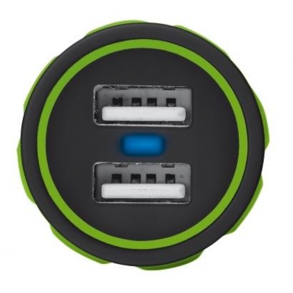 Автомобильное зарядное устройство Trust URBAN Dual Smart Car Charger Lime
