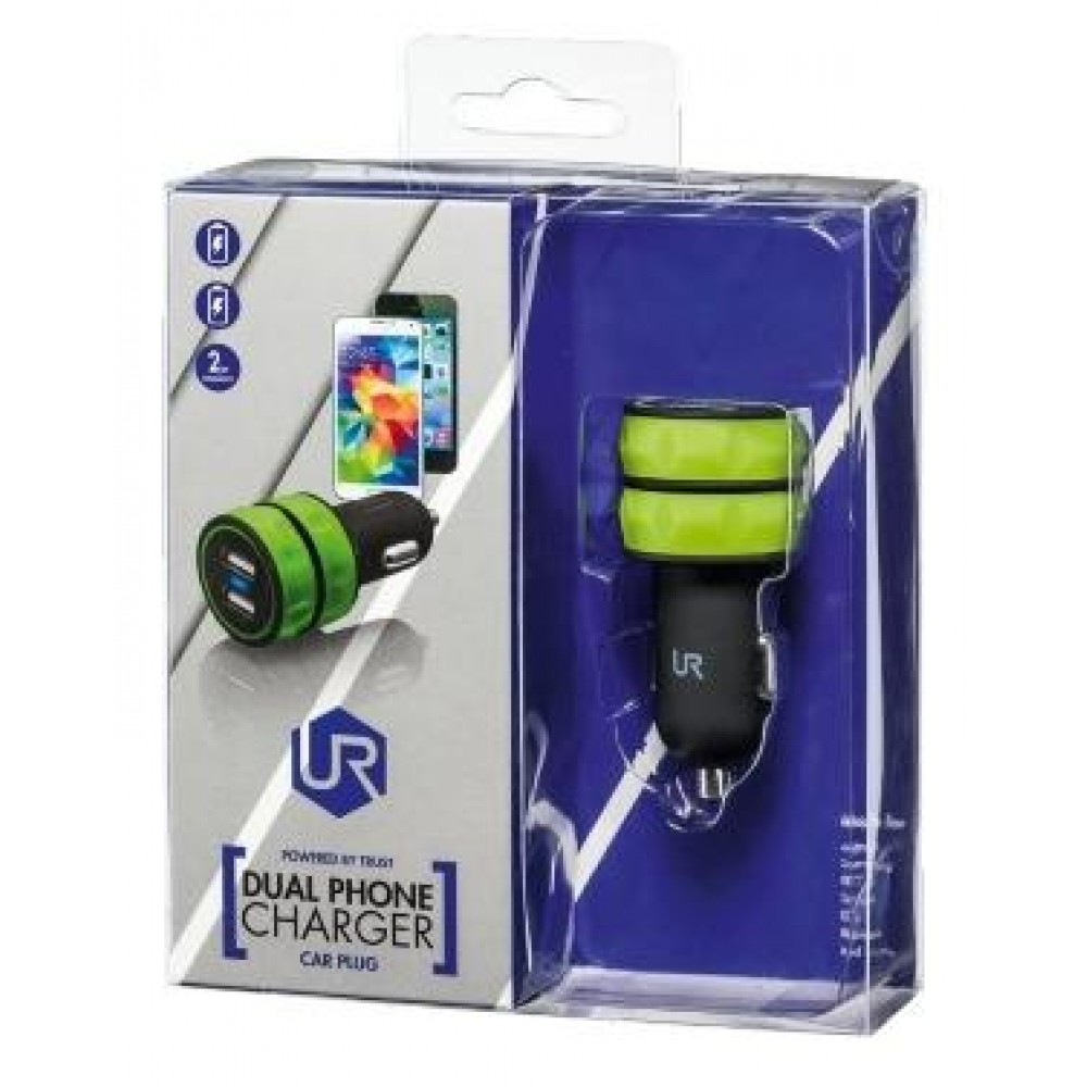 Автомобильное зарядное устройство Trust URBAN Dual Smart Car Charger Lime