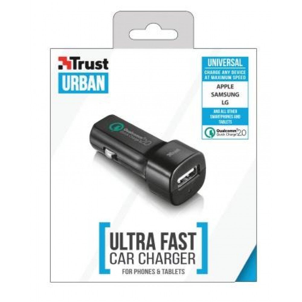 Автомобильное зарядное устройство Trust URBAN Ultra Fast Car Charger 2.0 - Black