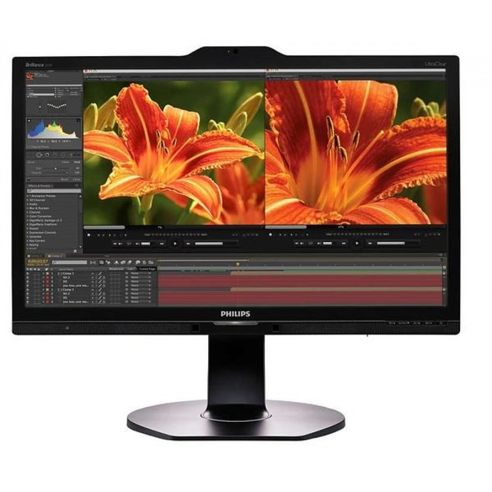 Монитор Philips 23.8" 241P6VPJKEB/00 IPS 4K DP USB MM Pivot Webcam
