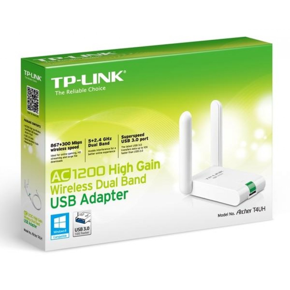 Беспроводной сетевой адаптер TP-Link Archer T4UH AC1200 HiGain Wi-Fi Dual Band USB Adapter