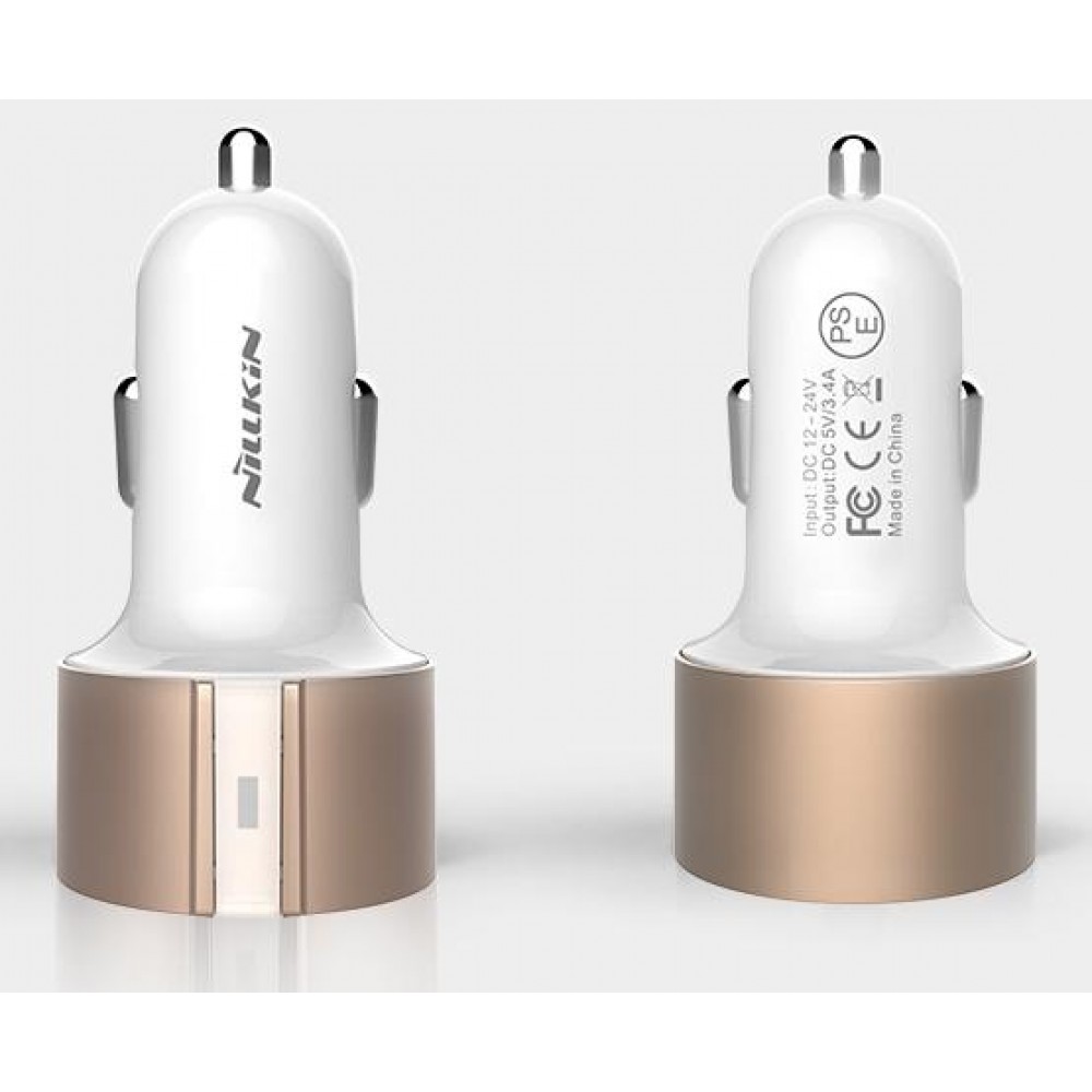 Автомобильное зарядное устройство Nillkin Vigor Car Charger - 3.4A Gold