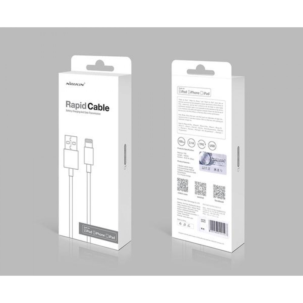Кабель Nillkin Rapid Lightning Cable - 100см MFI Pink