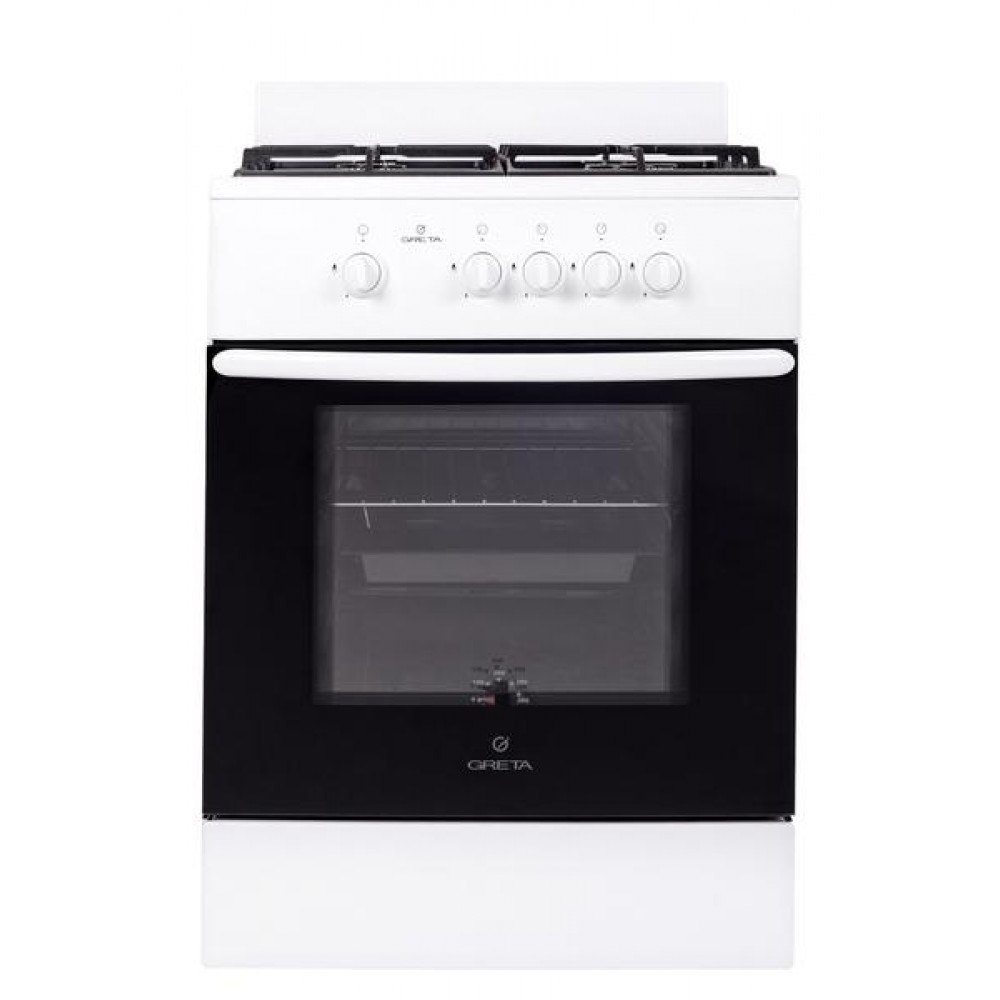 Кухонная плита Greta 600/12 коричневая, чугунная решетка