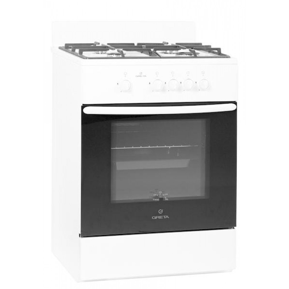 Кухонная плита Greta 600/13 белый, чугунная решетка