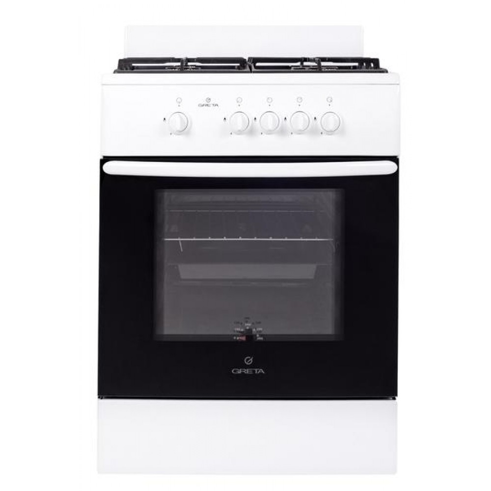 Кухонная плита Greta 600/13 белый, чугунная решетка
