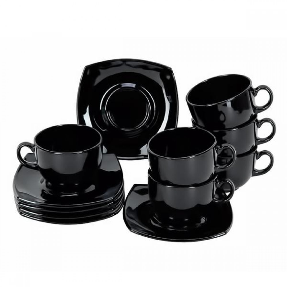 Сервиз чайный LUMINARC QUADRATO BLACK, 12 предметов