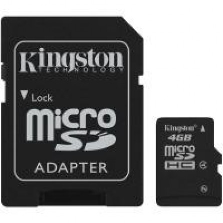 Карта памяти Kingston microSD 4 GB Class 4 (+ SD адаптер)