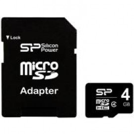 Карта памяти Silicon Power microSDHC 4 GB Class 4 (+ адаптер)