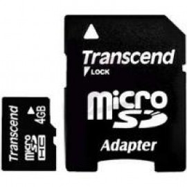 Карта памяти Transcend microSDHC 4 GB Class 4 (+ SD адаптер)