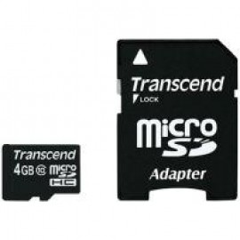 Карта памяти Transcend microSDHC 4 GB Class 10 (+ SD адаптер)