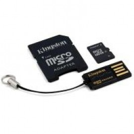 Карта памяти Kingston microSD 16 GB (+ SD адаптер, USB миникардридер)